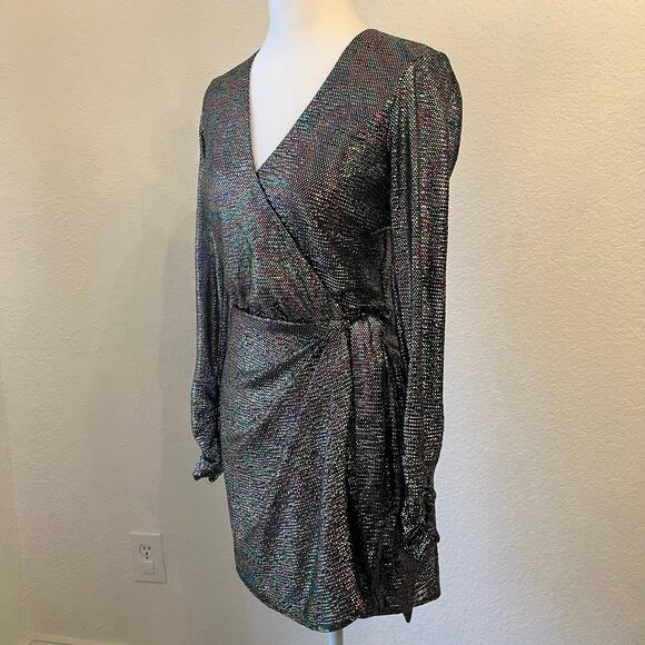 Show Me Your Mumu Kimora Mini Dress XS Iridescent Sparkle Shimmer Holiday NYE - Picture 3 of 14